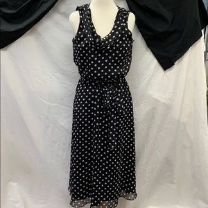MSK Black Polka Dot Chiffon Dress